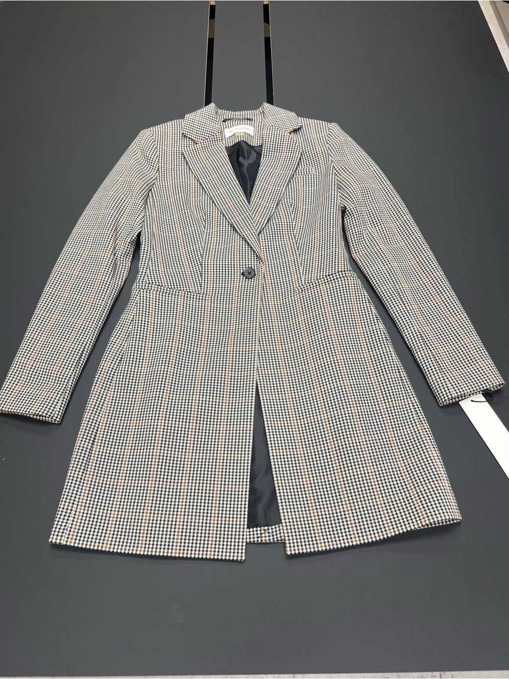 Calvin Klein Black & White Houndstooth Longline Blazer🖤